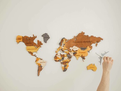 A map of the world on a wall
