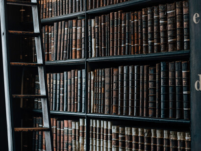 Some of the oldest books in the library located at Trinity College, Dublin, Ireland
