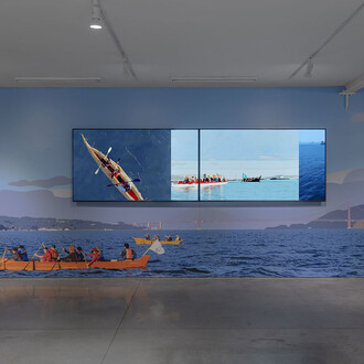 Kota Ezawa and Julian Brave NoiseCat, Alcatraz is an idea, exhibition view. Courtesy of Ryan Lee Gallery