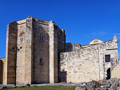 External view of The Cathedral of Santa María la Menor, situated in the historic colonial zone neighbourhood in Santo Domingo, Dominican Republic