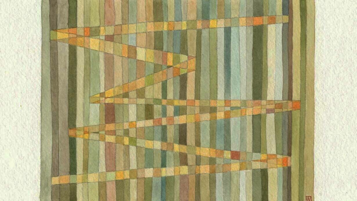 Friendly landscape, watercolour 16 x 12cm, Mark Weighton, 2023