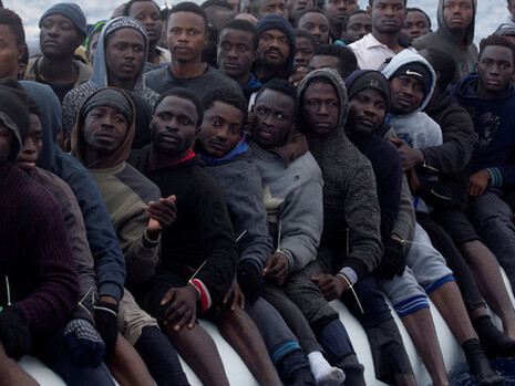 Migrants arriving by boat