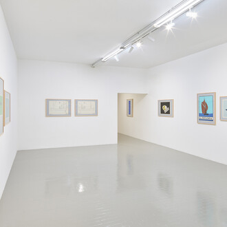 Ian Hamilton Finlay, Fragments, exhibition view. Courtesy of Galleria Massimo Minini