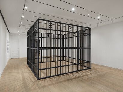 Michelangelo Pistoletto, The Free Space
Conceived 1976 / fabricated 2020, Steel, 110 1/4 x 141 3/4 x 141 3/4 inches (280 x 360 x 360 cm) © Michelangelo Pistoletto. Courtesy the artist, Lévy Gorvy, and Galleria Continua