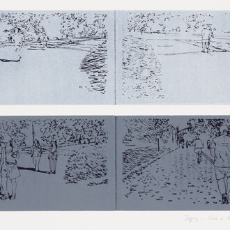 Kakyoung Lee, Jogging – Dusk & dawn (detail), 2025. Courtesy of PAFA