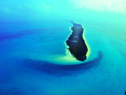 Narendra Modi enjoying the scenic Lakshadweep landscape; although tourism is very much encouraged by the government, it is kept under control from the harmful effects of mass tourism