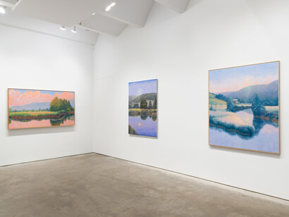Ray Ciarrocchi, August moonrise, exhibition view. Courtesy of Harper's Gallery