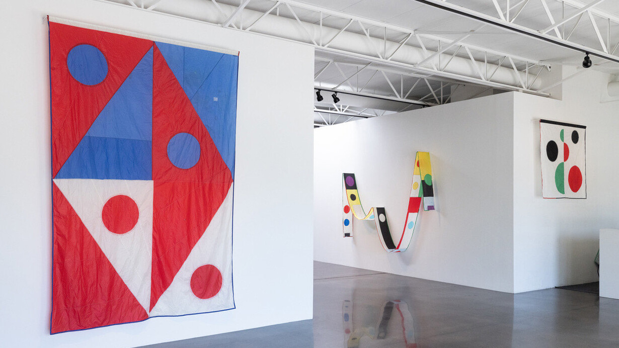 Reed Anderson, Flagworks 2017-2024, exhibition view. Courtesy of Barry Whistler Gallery
