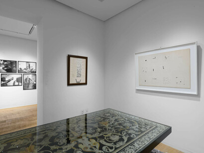 Alighiero Boetti, Cabinet de curiosités, exhibition view. Courtesy of Tornabuoni Arte