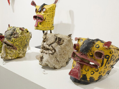 Various artists, Mexican and guatemalan masks, exhibition view. Courtesy of Cavin Morris Gallery