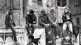 Squatters during the housing occupations in Kreuzberg, Berlin, 1981