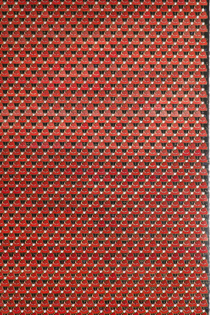 Gonkar Gyatso, 907 Prayers, 2015, mixed media collage on paper, 100 x 65 cm. Courtesy the artist and Galleria Mimmo Scognamiglio, Milan