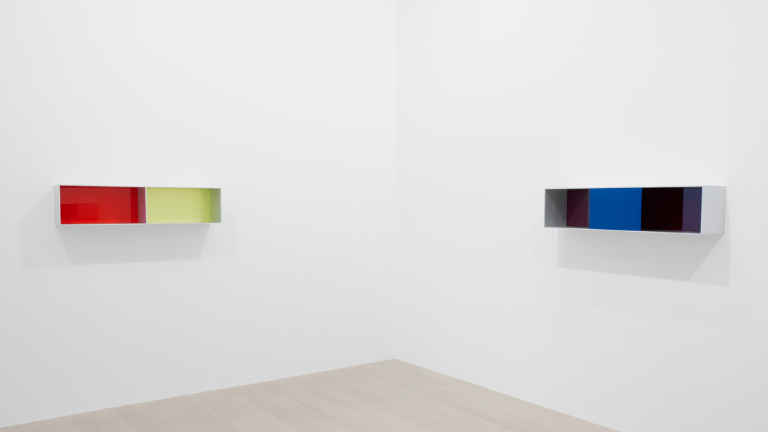 Donald Judd, Wall works, exhibition view. Courtesy of Gagosian Gallery