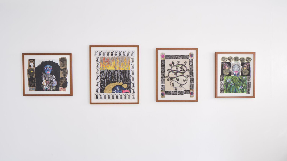 Manik Raj Nakra, Mother Earth dark mother, exhibition view. Courtesy of Martha's Gallery