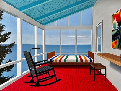 Tom McKinley, Upstairs porch, 2023. Courtesy of Berggruen Gallery