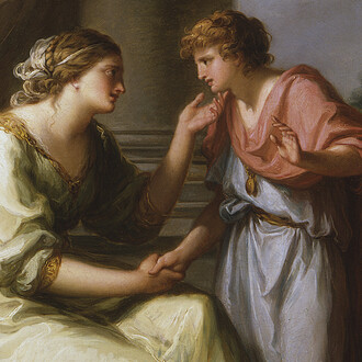Angelica Kauffman, Papirius praetextatus entreated by his mother to disclose the secrets of the deliberations of the Roman Senate (detail), about 1775-80. Courtesy of Denver Art Museum