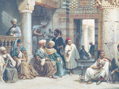Arabic Figures in a Coffee House, Carl Friedrich Heinrich Werner, 1870