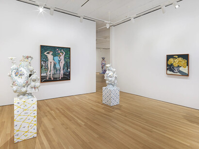 Caroline Coon and Francesca DiMattio, Snapdragons, exhibition view. Courtesy of Stephen Friedman Gallery