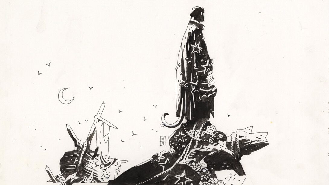 Mike Mignola, Hellboy: the island (#1 of 2), cover, 2004. Courtesy of Philippe Labaune Gallery