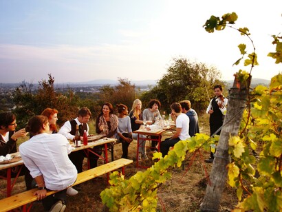 Grinzing, Viena. Comida al aire libre