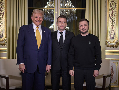 In Paris, Ukrainian President Volodymyr Zelenskyy met with French President Emmanuel Macron and U.S. President-elect Donald Trump for a trilateral meeting