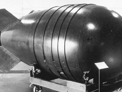 An atomic bomb carrying plutonium ready for testing created by the Soviet Union