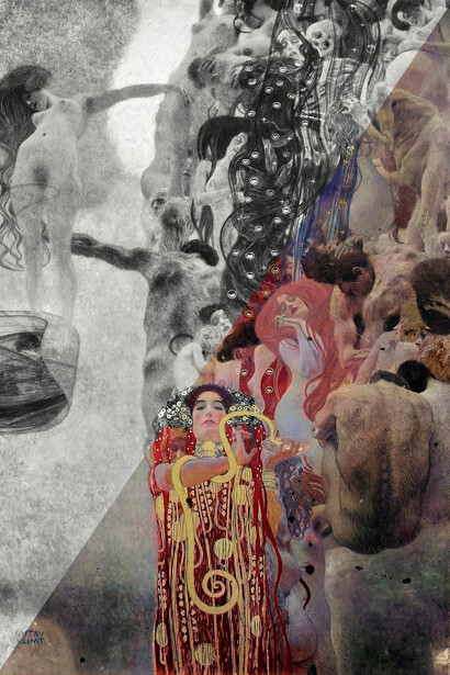 Gustav Klimt, Medicine (faculty painting), 1901, recolourisation after historical photograph. Courtesy of Lower Belvedere