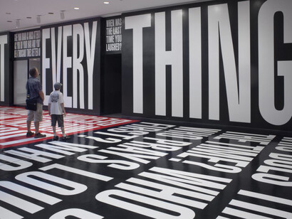 Barbara Kruger, Belief+doubt, exhibition view. Courtesy of Hirshhorn Museum and Sculpture Garden