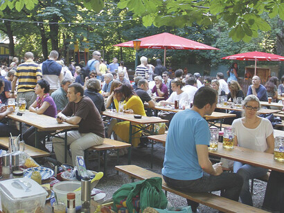 Hofbräukeller beer garden in Munich, Germany