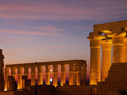 Egipto. Atardecer en el Templo de Luxor