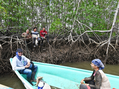 Mollusc collectors taking a break, Terraba Sierpe mangroves @ Ashish Kothari