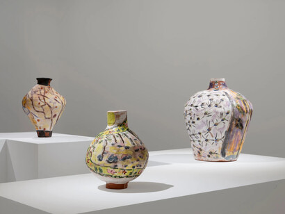 Jennifer Rochlin, Suns and lovers, exhibition view. Courtesy of Mariane Ibrahim Gallery