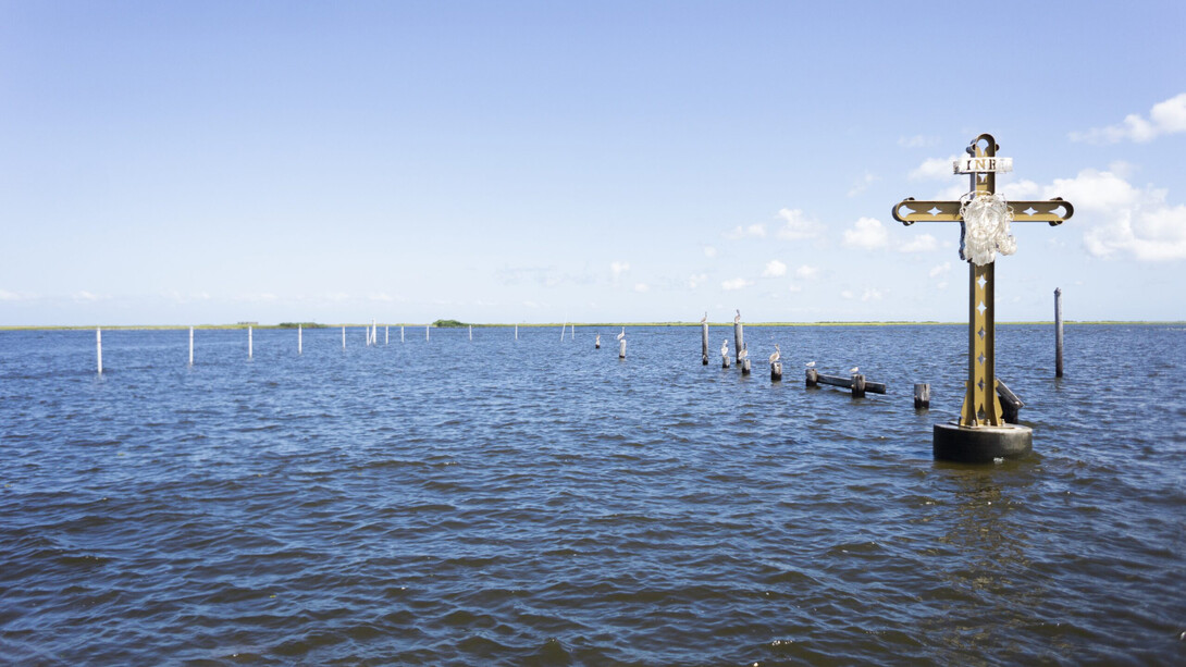 Regina Agu, Hurricane Katrina memorial at Mississippi River Gulf Outlet, St. Bernard Parish, 2019. Courtesy of MoCP