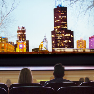 The great Chicago adventure film, exhibition view. Courtesy of the Chicago History Museum