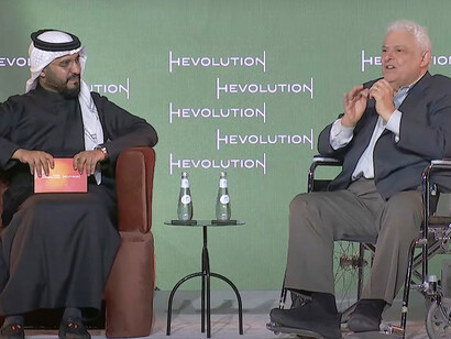 Dr Salman Alasiry vice president of Legal, Dr arthur Caplan American ethicist and professor of bioethics at New York University Grossman School of Medicine at the 2025 Global Healthspan Summit in Saudi Arabia