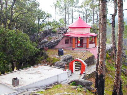 The Red coloured Temple where the Hindu goddess Kattayini is ritually worshipped, India