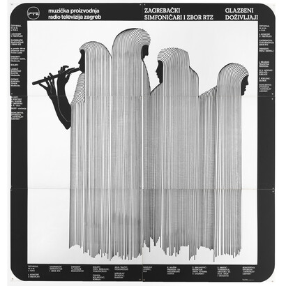 Boris Bućan. Musical Experiences: Zagreb Symphony Orchestra and Chorus RTZ (Radio-Televizija Zagreb). 1986. Silkscreen, 82 11/16 x 78 3/4″ (210 x 200 cm). The Museum of Modern Art, New York. Gift of Toni Politeo