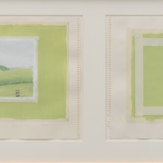 Sylvia Plimack Mangold, 5PM diptych spring, 1978. Courtesy of Rhona Hoffman Gallery'