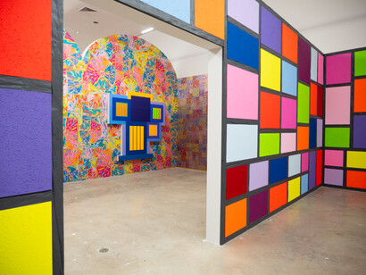 Peter Halley, The mirror stage, exhibition view. Courtesy of NSU Art Museum