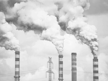 CO2 emissions from plants that are polluting the air and causing great damage to the climate