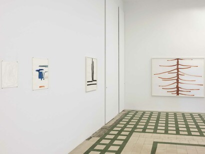 Silvia Bächli, Lines are telling stories, exhibition view. Courtesy of Galleria Raffaella Cortese