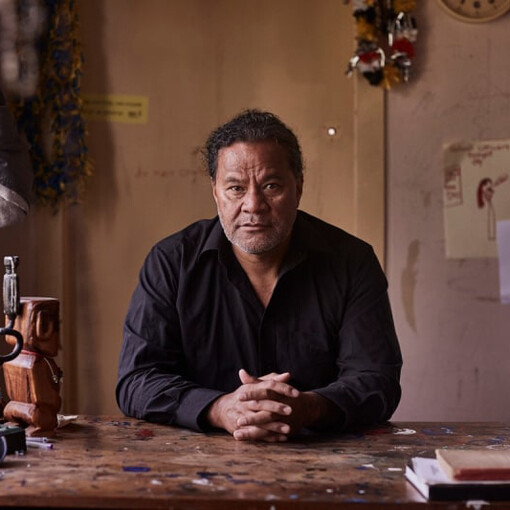 Portrait of John Pule, 2015. Courtesy of Venus Over Manhattan Gallery. Photo by Tobias Kraus.