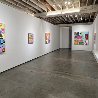 Mary Finlayson, Orange, violet, exhibition view. Courtesy of Winston Wächter Fine Art