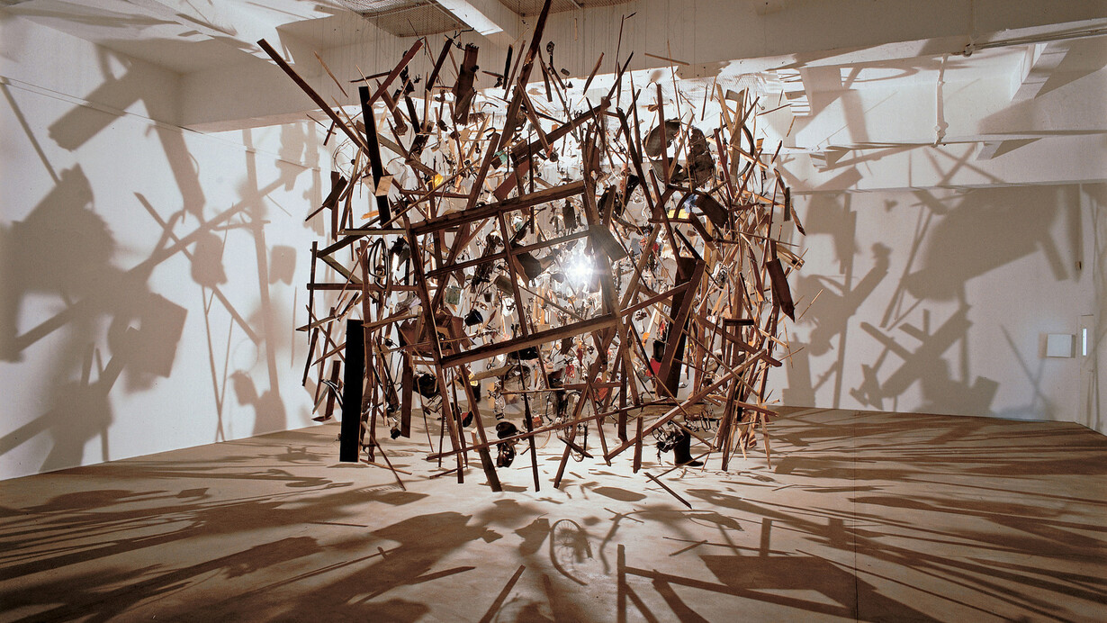 Cornelia Parker, Cold Dark Matter, An Exploded View, 1991, Photograph Hugo Glendinning