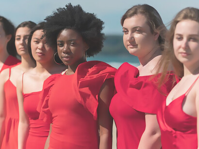 Capturing the essence of women empowerment and equality: a medium shot of women united outdoors