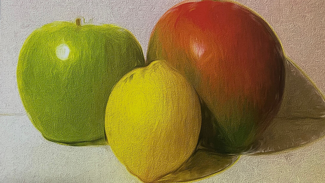 Sheila Smith, Three fruits. Courtesy of Viridian Artists