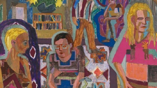 Armin Boehm, Raumneurose, 2013, oil and fabrics on wood, 45.28 x 47.24 inches (115 x 120 cm)