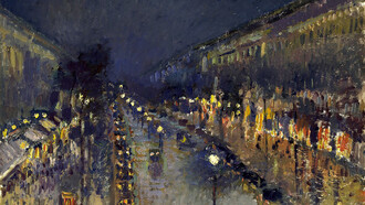 Camille Pissarro, El Boulevard Montmartre por la noche (detalle), 1897