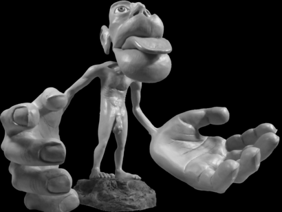 Rappresentazione visiva dell'Homunculus : Mani e Lingua sono le zone più grosse