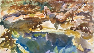 John Singer Sargent (1856–1925) "Hombre y Piscina", acuarela, 1917 Florida, Metropolitan Museum of Art, Nueva York, EE. UU.